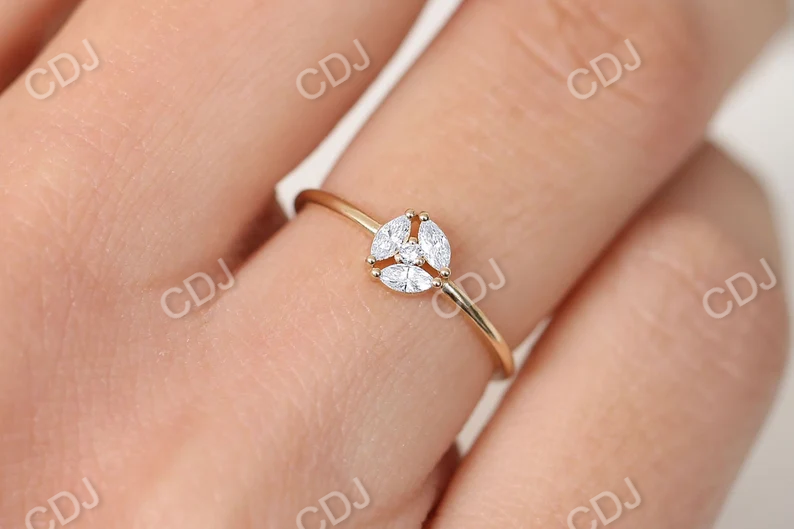 0.16CTW Marquise Cut Cluster Lab Grown Diamond Engagement Ring  customdiamjewel   
