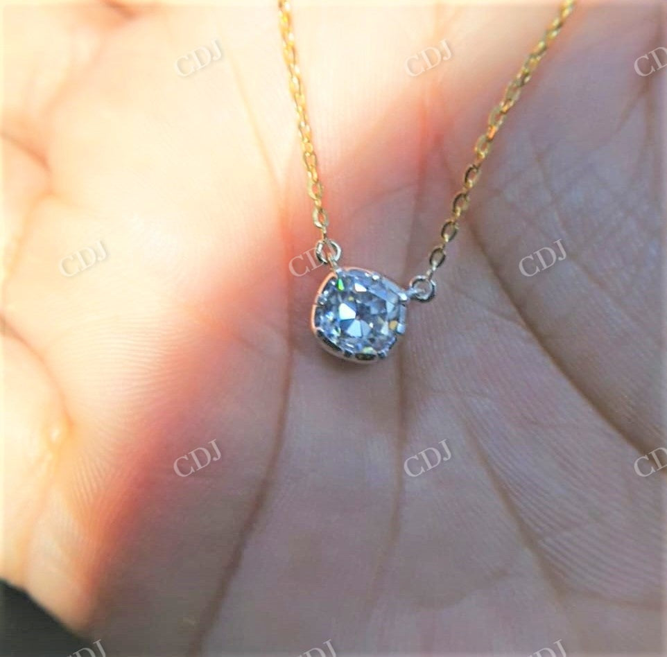 Georgian Setting Old Mine Moissanite Pendant And Stud Earrings  customdiamjewel   