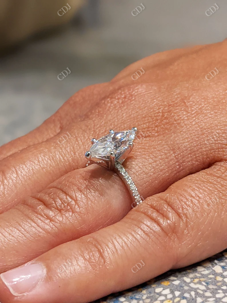 2.0CT Marquise Cut Moissanite Anniversary Ring