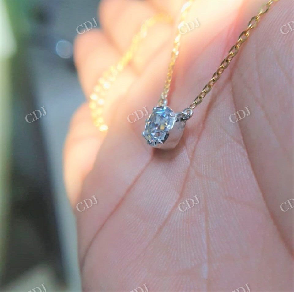 Georgian Setting Old Mine Moissanite Pendant And Stud Earrings  customdiamjewel   