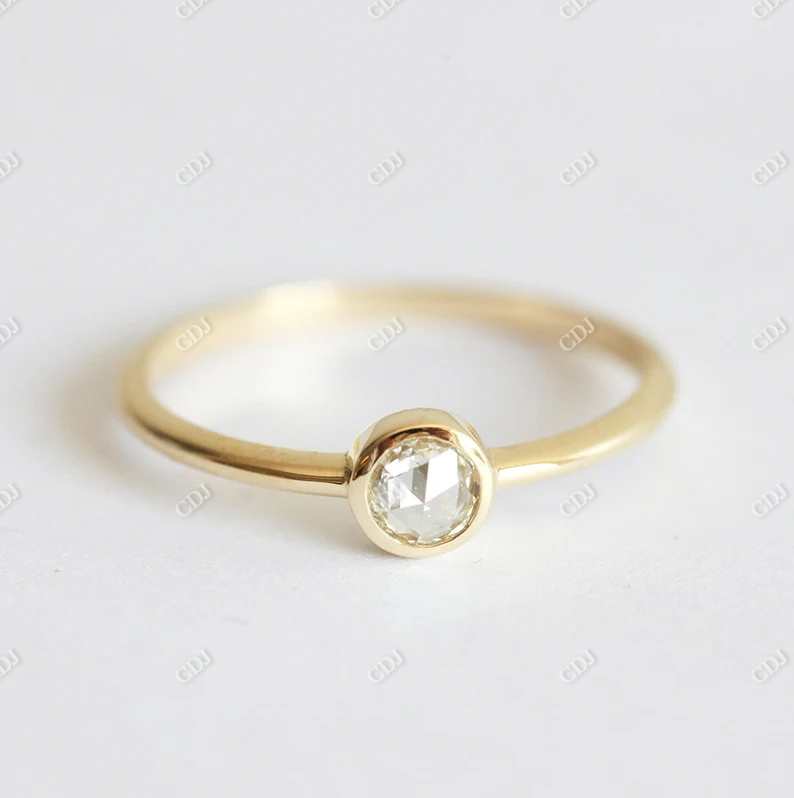 0.22CT Rose Cut Moissanite Solitaire Ring  customdiamjewel   
