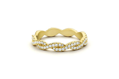 0.55CTW Natural Diamond Infinity Twisted Wedding Band  customdiamjewel 10KT Yellow Gold VVS-EF