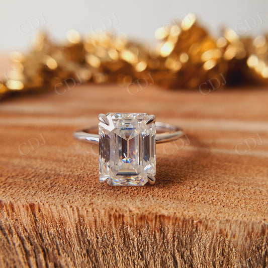3.00CT Emerald Cut Solitaire Moissanite Engagement Ring  customdiamjewel   