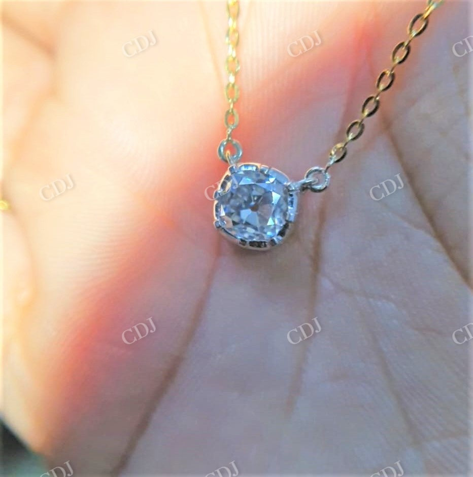 Georgian Setting Old Mine Moissanite Pendant And Stud Earrings  customdiamjewel   