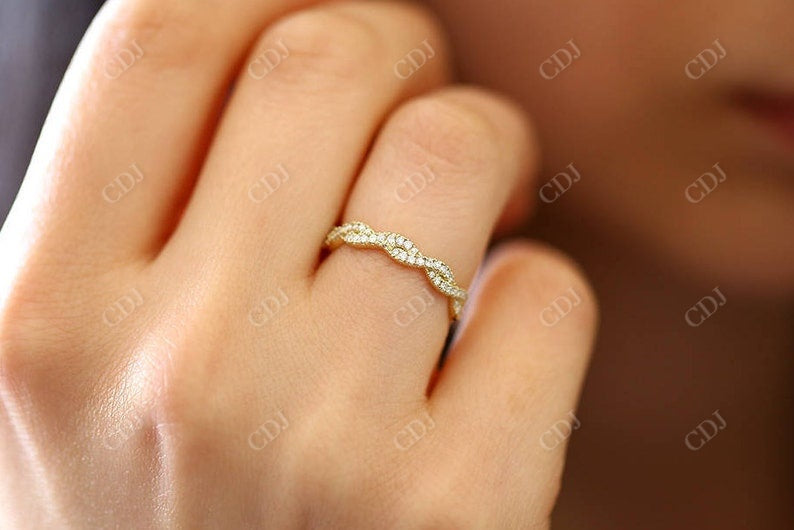 0.55CTW Natural Diamond Infinity Twisted Wedding Band  customdiamjewel   