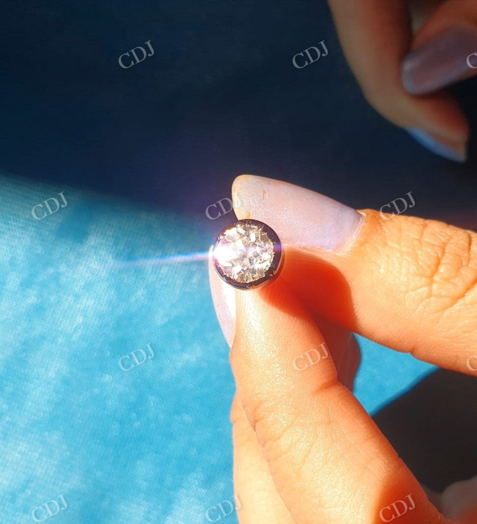 Georgian Setting Old Mine Moissanite Pendant And Stud Earrings  customdiamjewel   