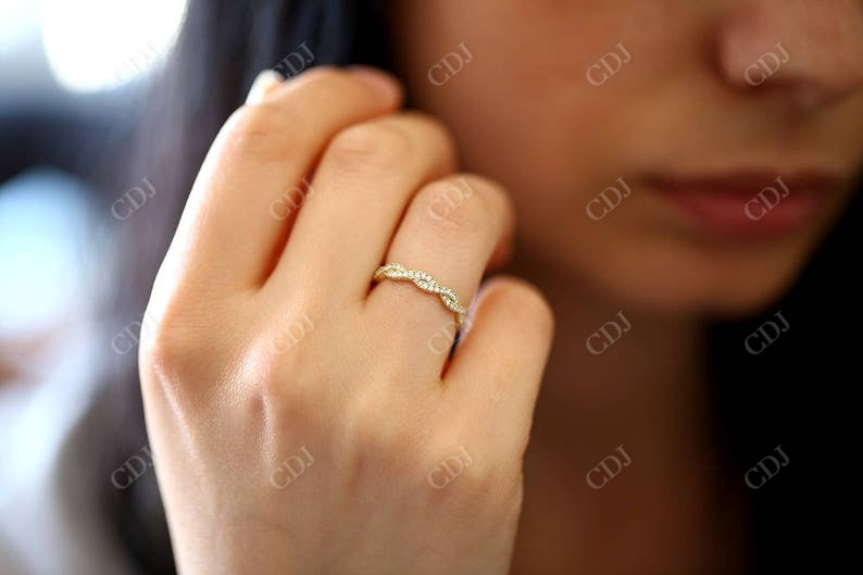 0.55CTW Natural Diamond Infinity Twisted Wedding Band  customdiamjewel   