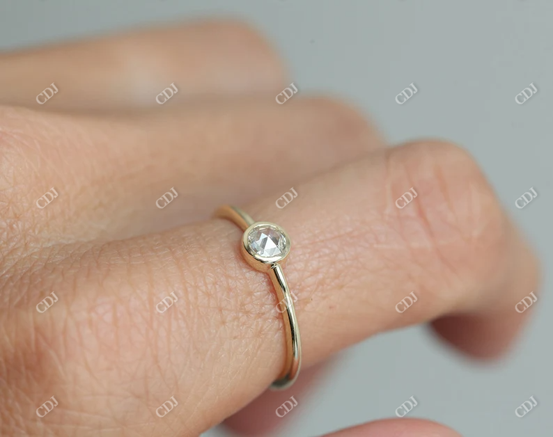 0.22CT Rose Cut Moissanite Solitaire Ring  customdiamjewel   