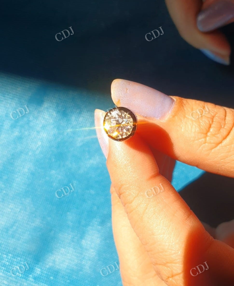 Georgian Setting Old Mine Moissanite Pendant And Stud Earrings  customdiamjewel   