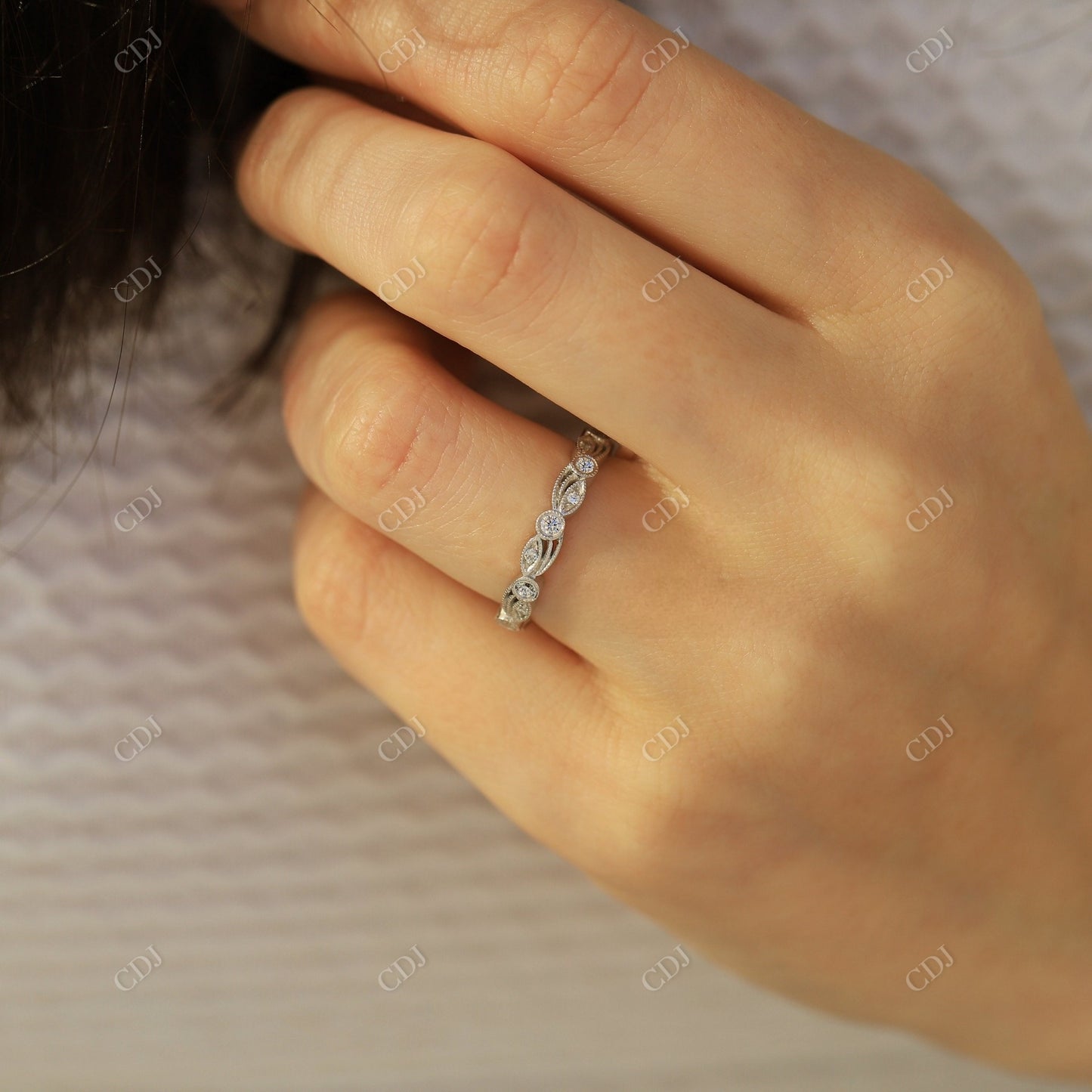0.50CTW Art Deco Lab Grown Diamond Wedding Band  customdiamjewel   