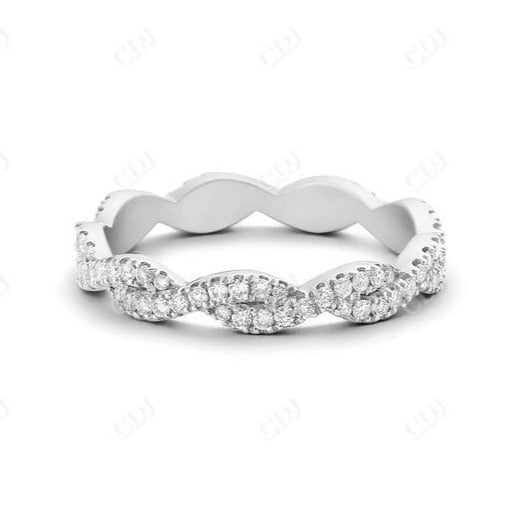 0.55CTW Lab Grown Diamond Infinity Wedding Band  customdiamjewel 10KT White Gold VVS-EF
