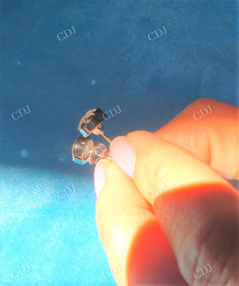 Georgian Setting Old Mine Moissanite Pendant And Stud Earrings  customdiamjewel   