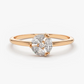 0.16CTW Marquise Cut Cluster Lab Grown Diamond Engagement Ring  customdiamjewel 10KT Rose Gold VVS-EF