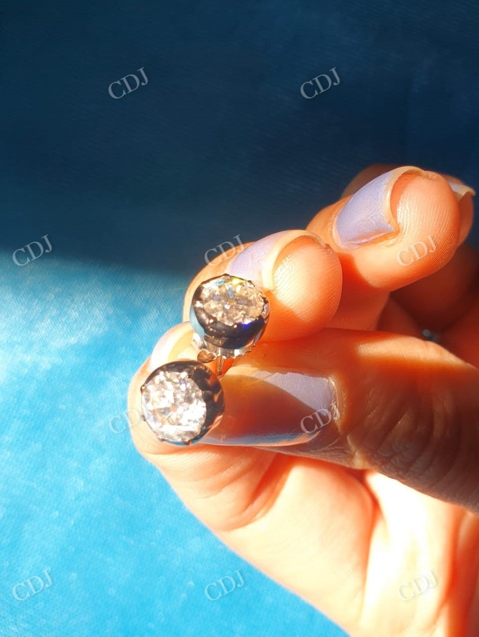 Georgian Setting Old Mine Moissanite Pendant And Stud Earrings  customdiamjewel   