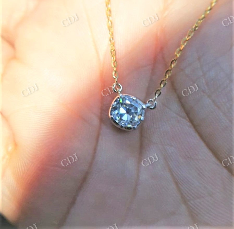 Georgian Setting Old Mine Moissanite Pendant And Stud Earrings  customdiamjewel   