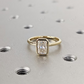 Bezel Setting  Radiant Cut Moissanite Statement Ring  customdiamjewel 10 KT Yellow Gold VVS-EF