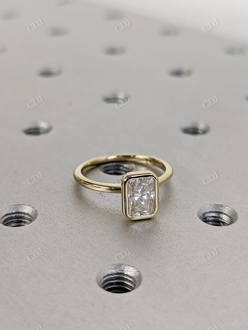 Bezel Setting  Radiant Cut Moissanite Statement Ring  customdiamjewel   