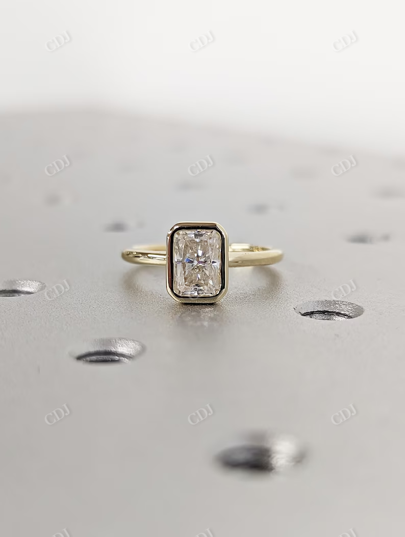 Bezel Setting  Radiant Cut Moissanite Statement Ring  customdiamjewel   