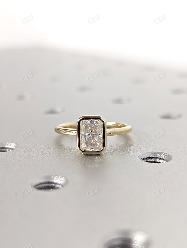 Bezel Setting  Radiant Cut Moissanite Statement Ring  customdiamjewel   