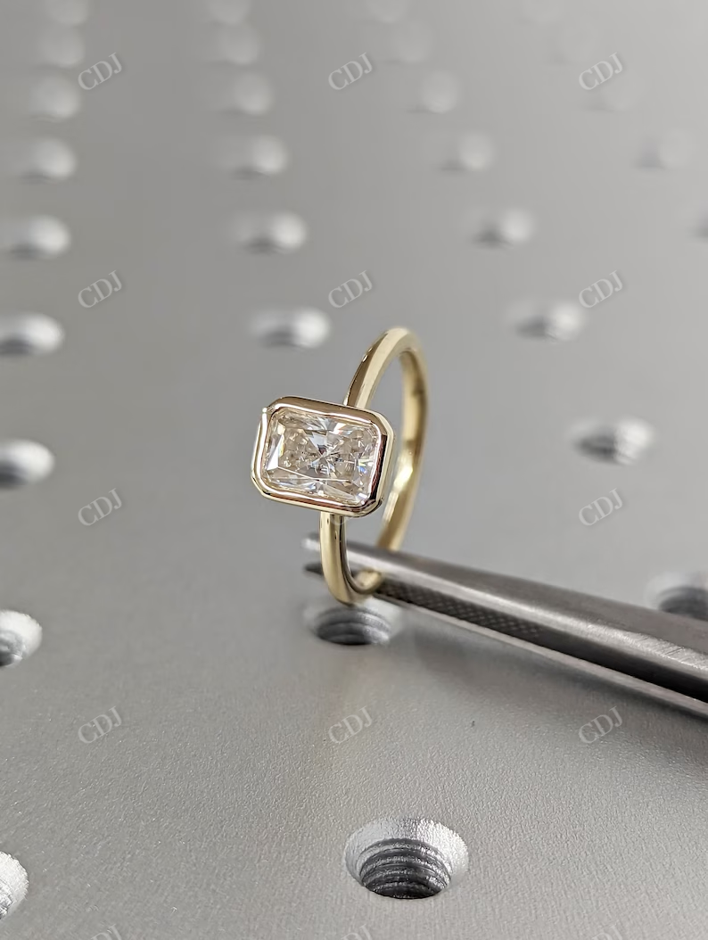 Bezel Setting  Radiant Cut Moissanite Statement Ring  customdiamjewel   
