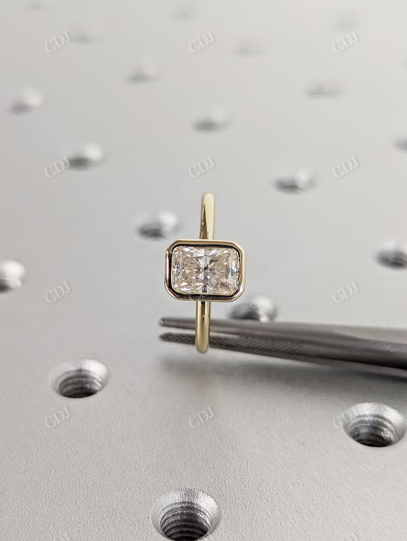 Bezel Setting  Radiant Cut Moissanite Statement Ring  customdiamjewel   