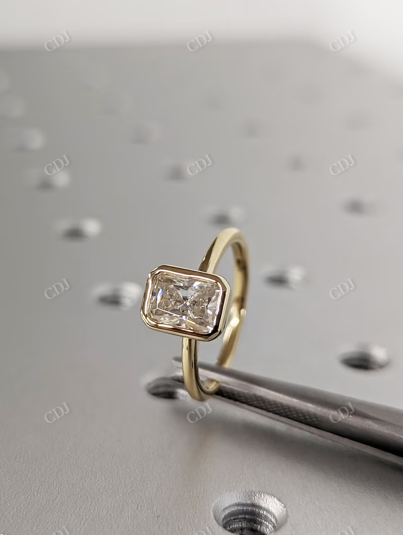 Bezel Setting  Radiant Cut Moissanite Statement Ring  customdiamjewel   