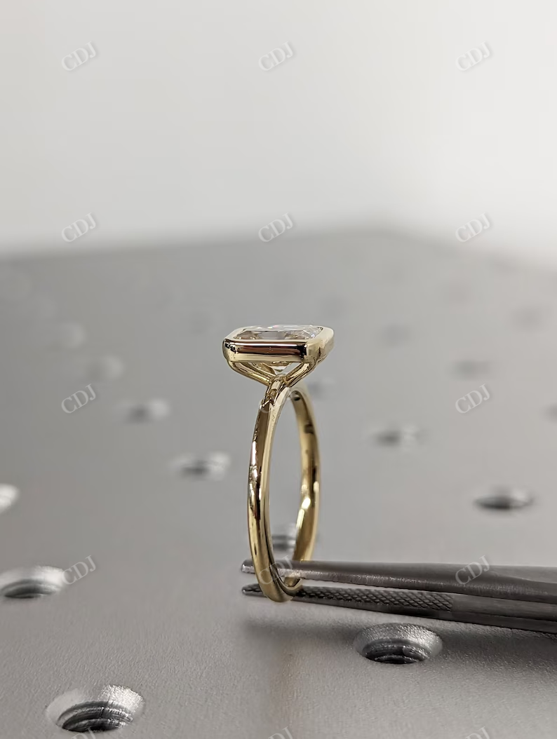 Bezel Setting  Radiant Cut Moissanite Statement Ring  customdiamjewel   