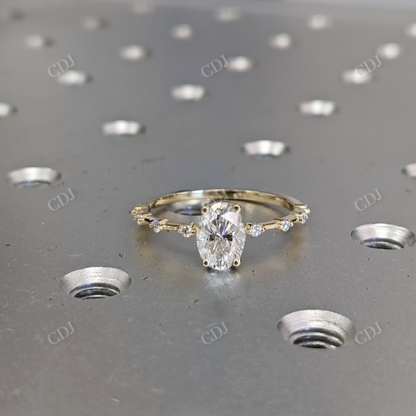 Dainty 1.50CT Oval Cut Moissanite Engagement Ring  customdiamjewel 10 KT Yellow Gold VVS-EF