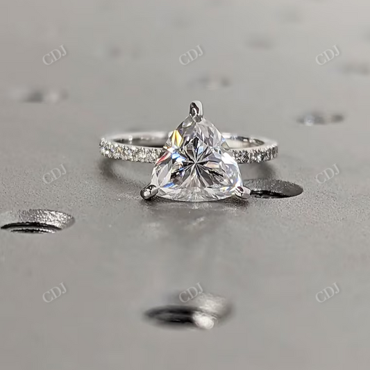 2.5CT Trillion Cut Moissanite Engagement Ring  customdiamjewel 10 KT White Gold VVS-EF