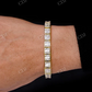Trendy Baguette & Round Diamond Edge Link Bracelet  customdiamjewel   