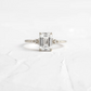 Lighthouse Emerald Cut Moissanite Cluster Ring  customdiamjewel 10KT White Gold VVS-EF