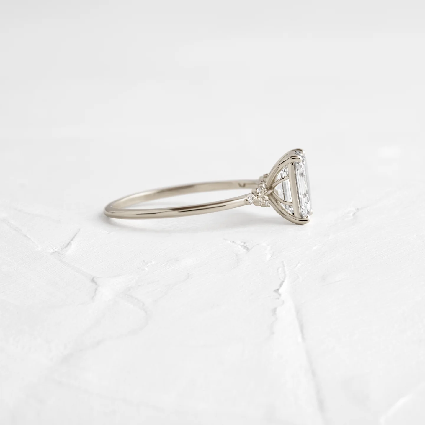 Lighthouse Emerald Cut Moissanite Cluster Ring  customdiamjewel   