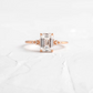 Lighthouse Emerald Cut Moissanite Cluster Ring  customdiamjewel 10KT Rose Gold VVS-EF
