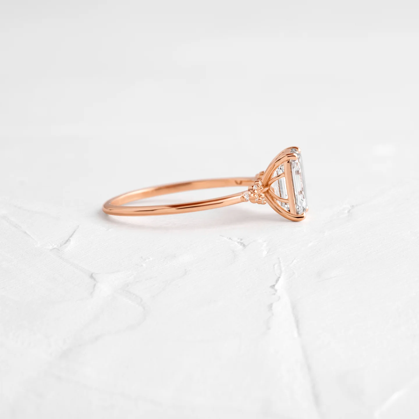 Lighthouse Emerald Cut Moissanite Cluster Ring  customdiamjewel   