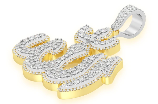 8.00CTW Large Double Layer Allah Diamond Pendant  customdiamjewel   