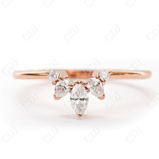 Pear Shaped Moissanite Wedding Ring  customdiamjewel 10KT Rose Gold VVS-EF