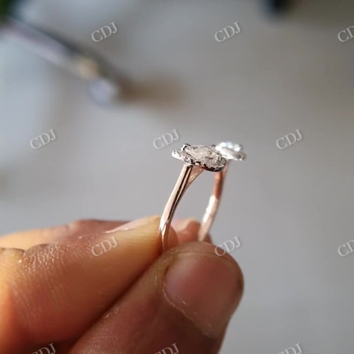 Pear Marquise Moissanite Cuff Style Engagement Ring  customdiamjewel   