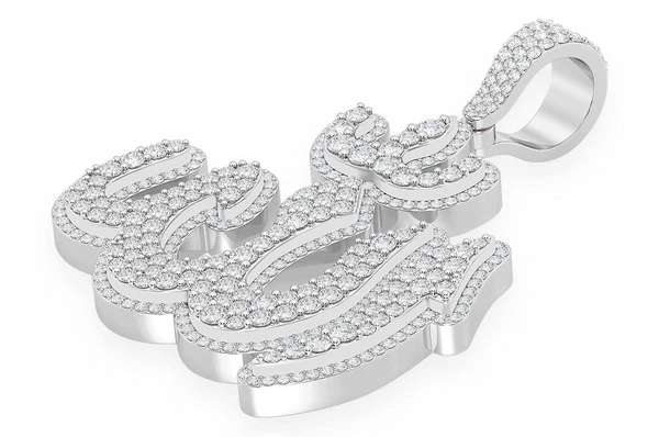 8.00CTW Large Double Layer Allah Diamond Pendant  customdiamjewel   