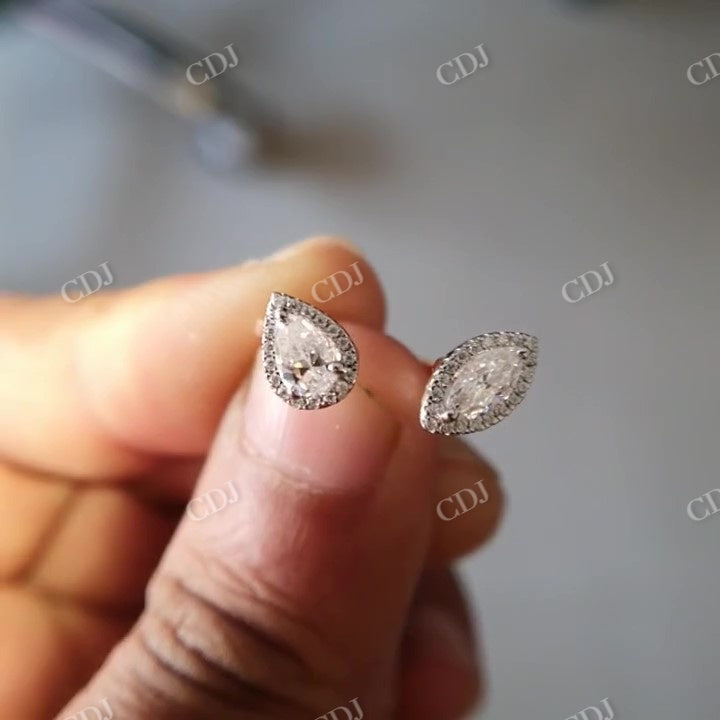 Pear Marquise Moissanite Cuff Style Engagement Ring  customdiamjewel   