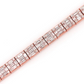 Trendy Baguette & Round Diamond Edge Link Bracelet  customdiamjewel   