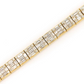 Trendy Baguette & Round Diamond Edge Link Bracelet  customdiamjewel   