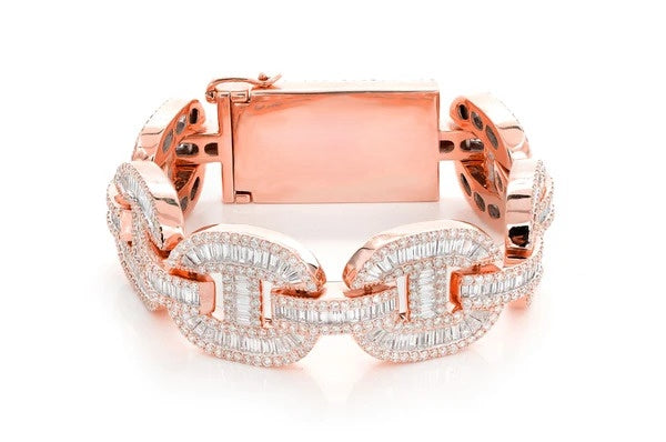 25.25CTW Baguette Diamond Link Bracelet  customdiamjewel   