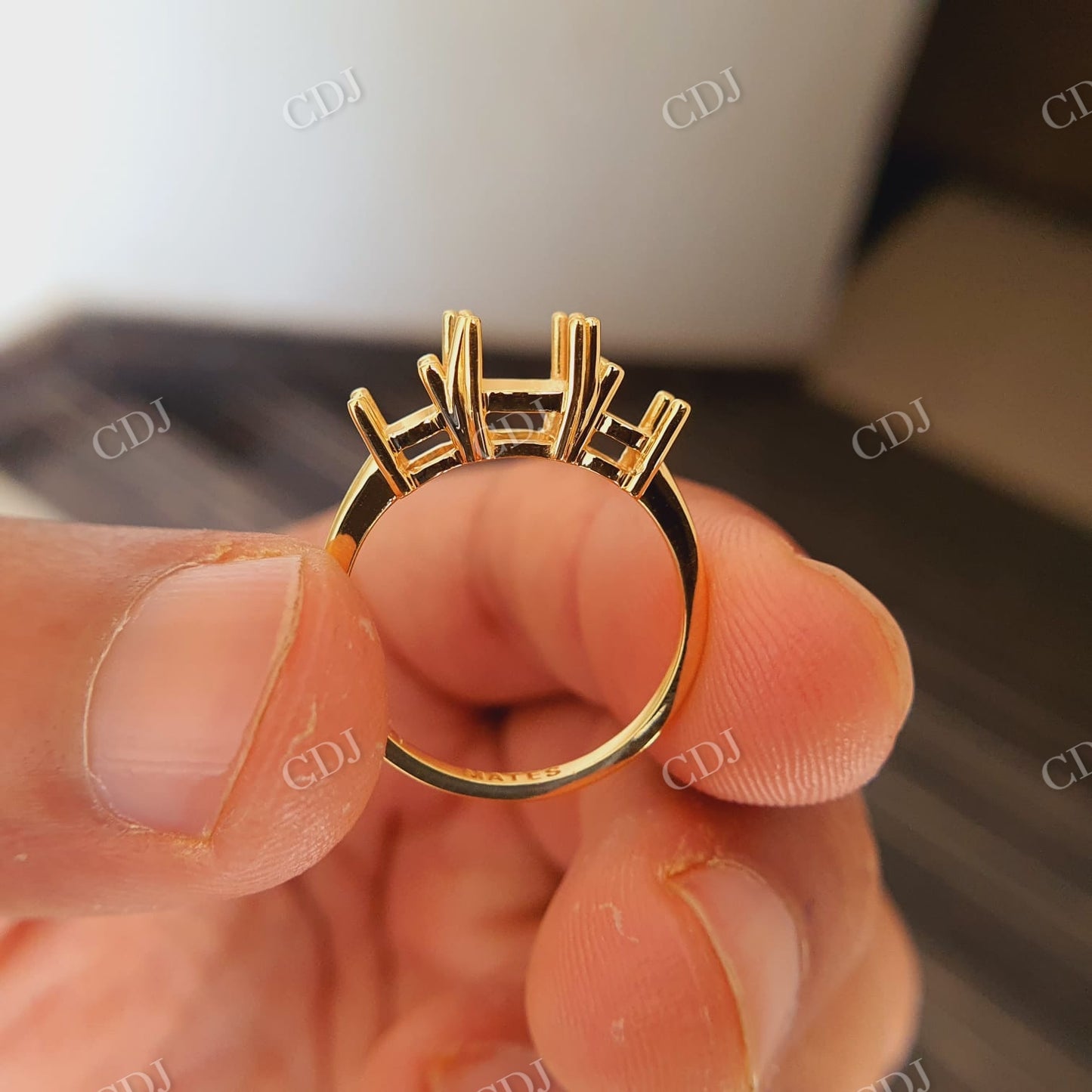 Semi Mount Ring With Curve Moissanite Wedding Band  customdiamjewel   