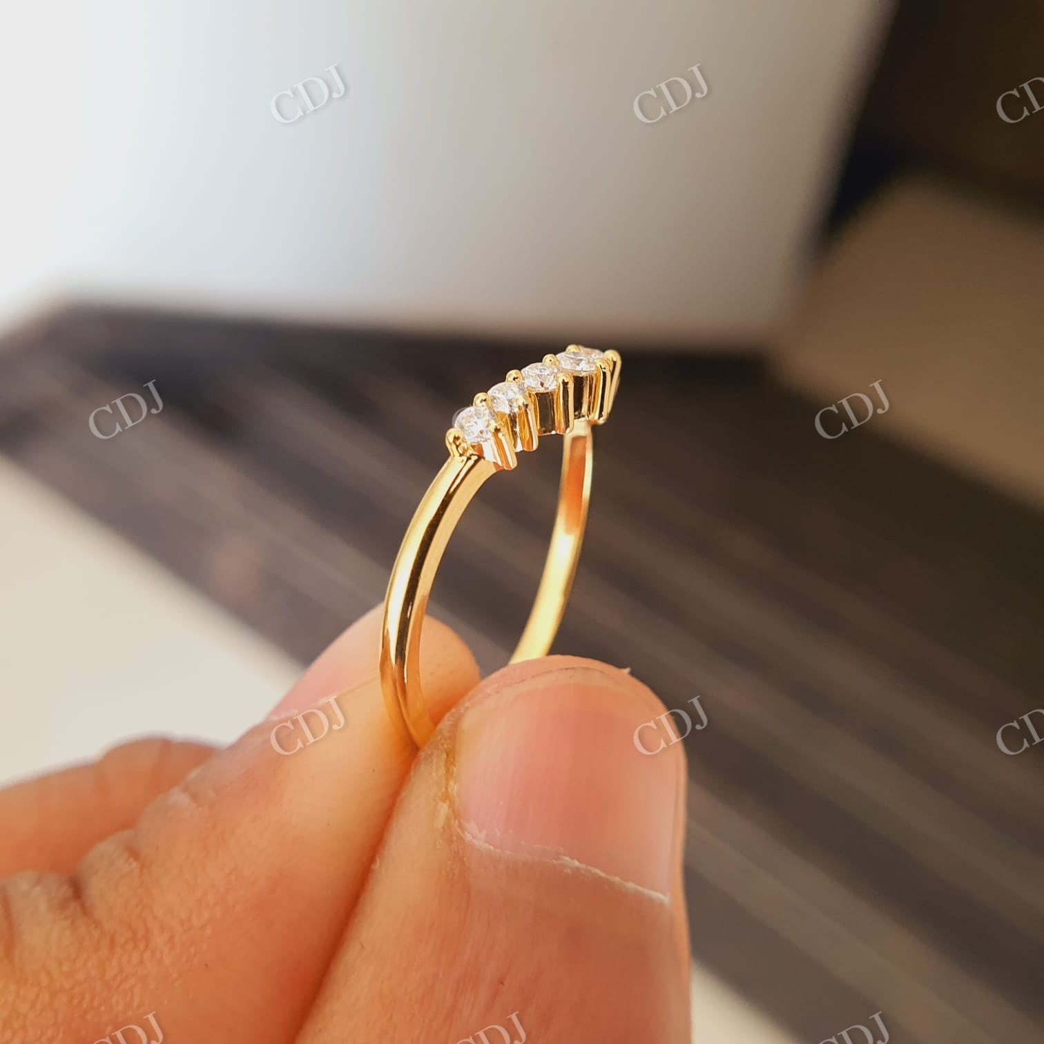 Semi Mount Ring With Curve Moissanite Wedding Band  customdiamjewel   