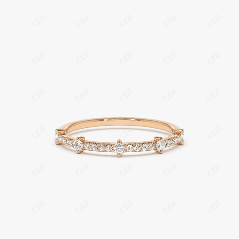 0.25CTW Lab Grown Diamond Stacking Band For Wedding  customdiamjewel 10KT Rose Gold VVS-EF