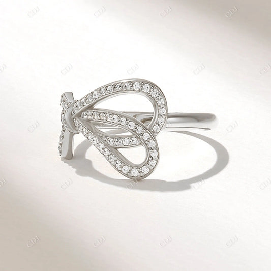 0.24CTW Round Lab Grown Diamond Bowknot Ring  customdiamjewel 10KT White Gold VVS-EF