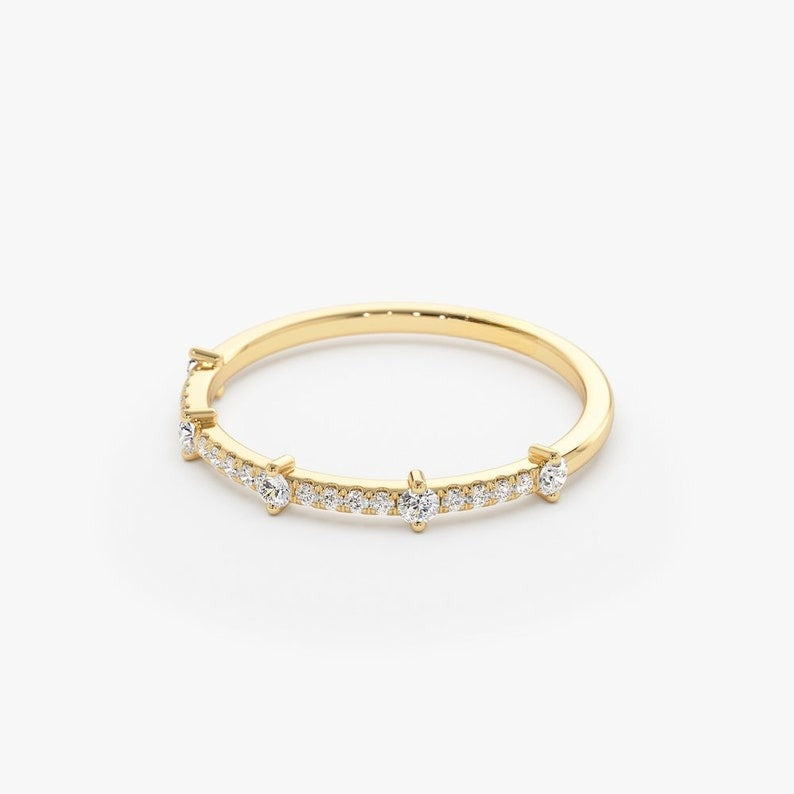 0.25CTW Round Cut Natural Diamond Stacking Wedding Band  customdiamjewel   