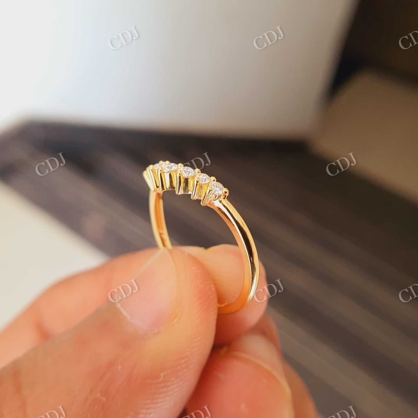 Semi Mount Ring With Curve Moissanite Wedding Band  customdiamjewel   