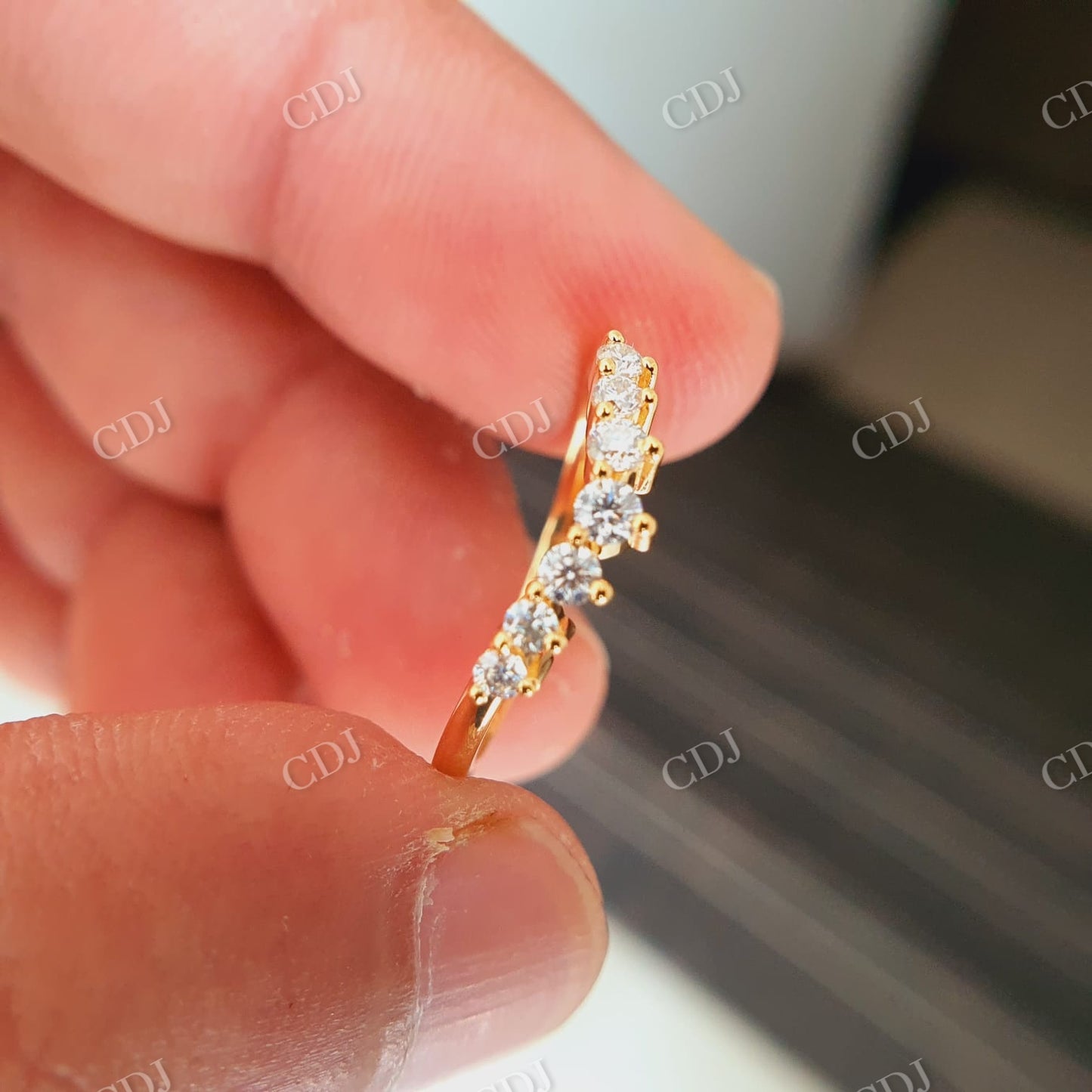 Semi Mount Ring With Curve Moissanite Wedding Band  customdiamjewel   