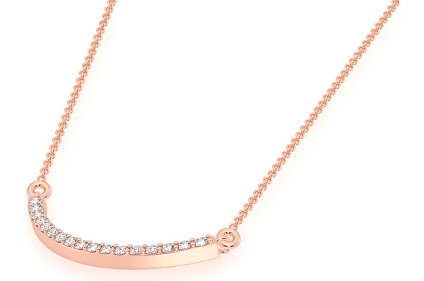 0.15CTW Curved Bar Diamond Necklace Pendant